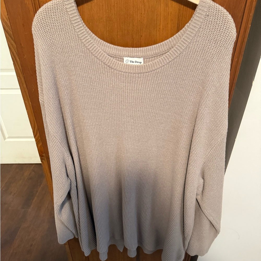 The Drop Women's Beige Crew Neck Sweater
